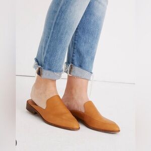 MADEWELL Women's Brown Camel The Frances Leather Loafer Mule Size 6